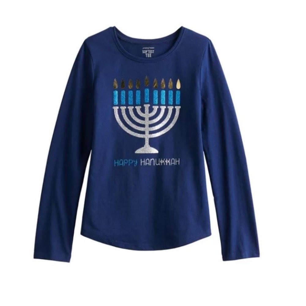 NWT Jumping Beans Hannukah Navy Holiday Tee
